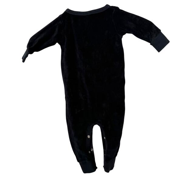 Kate Quinn Long Sleeve Sport Union Suit Velour One Piece Boys Black Size 6-12 M - Picture 6 of 7